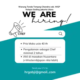 Loker Chef Caffeine&co / Tempong Chandra