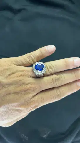 Cincin Permata Natural Blue Sapphire