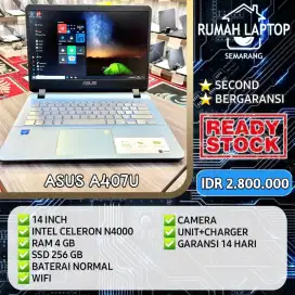 asus a407u. celeron N4000. ram 4GB. ssd 256 GB.