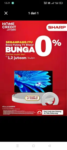 TV SHARP 65 SEGAMPANG ITU DAPATKAN PROMO DI HOME CREDIT