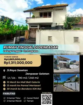 Dijual Rumah Jalan Raya Sesetan Denpasar Selatan