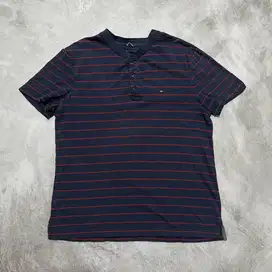 T-SHIRT TOMMY HILFIGER HENLEY KAOS STRIPE ORIGINAL