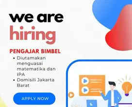 Dicari pengajar bimbel daerah Jelambar, Jakarta barat