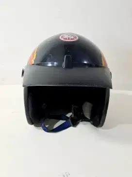 Helm Yamaha RX King Hitam Retro style