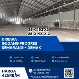 Disewakan Gudang Zona Industri Luas 4 Ha Lokasi Jl Semarang - Demak