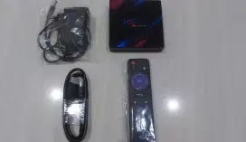 Tv box stb H96Max original, iptv lengkap banyak channel