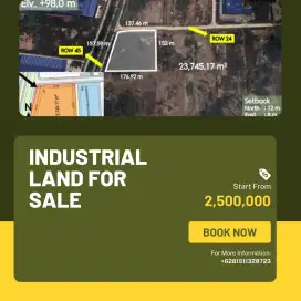 DIJUAL TANAH INDUSTRI 2,3 HEKTAR KARAWANG BARAT