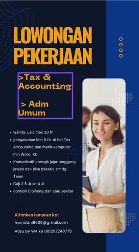 Di Cr bbrp Staff Tax Accounting, Adm Umum, Adm Tender lok Cibinong