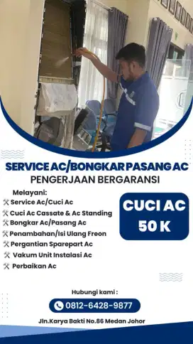 SERVICE AC/BONGKAR PASANG AC BERGARANSI