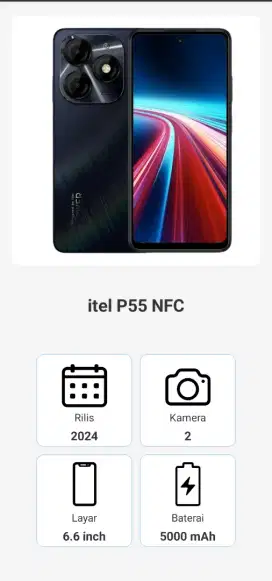 Hp andraid itel p55 nfc