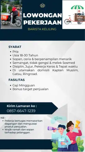 Lowongan barista keliling