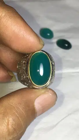 Cincin Natural Batu Bacan Doko Lawas size Kantoran