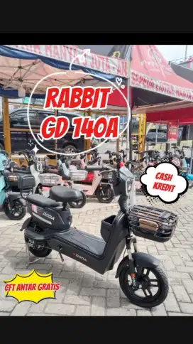 SEPEDA LISTRIK GODA RABIT 140A BLACK NEW BERGARANSI RESMI PASTI AMAN