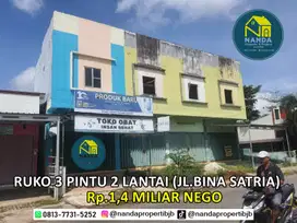 Ruko seharga toko 3 pintu 2 lantai 4x7,5m di jl.bina satria