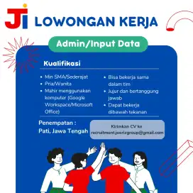 LOWONGAN KERJA ADMIN INPUT DATA