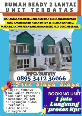 rumah ready. hanya satu juta langsung  proses kpr