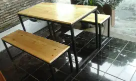 Meja kursi caffe panjang custom