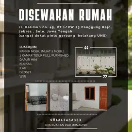 Disewakan Rumah Sangat Dekat UNS