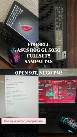 WTS LAPTOP ROG GL305G NOMINUS INCLUDE TAS COMPLETE