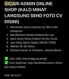 DICARI ADMIN ONLINE SHOP