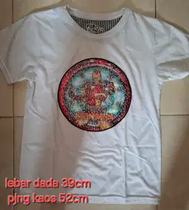 Preloved kaos anak motif iron man manik manik bisa berubah motif