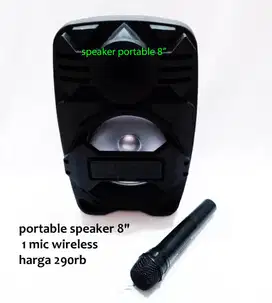 PORTABLE 8INCHI +1 MIC WIRELESS harga 290rb  stock terbatas