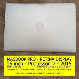 MACBOOK PRO - MACBOOK RETINA 15 INCH - i7 PROCESSOR