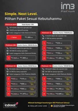 SPESIAL !! PLATINUM INDOSAT 1 TB 1 TAHUN HANYA 1 JUTA