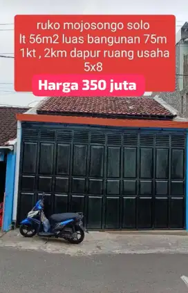 Dijual ruko lokasi strategis Mojosongo solo