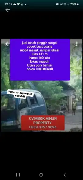 Dijual tanah cocok untuk usaha lokasi Utara pom Bolon Colomadu