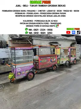 gerobak es buah/ ayam goreng/ roti bakar/ mie ayam/ jualan buah/ DLL