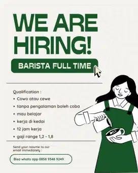 lowongan barista kedai kopi