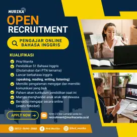 Urgently Needed : Pengajar Online Bahasa Inggris