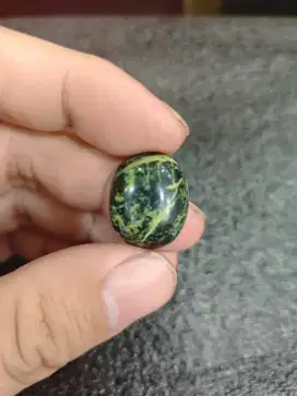 Batu Akik Green Borneo Natural Motif Semangka