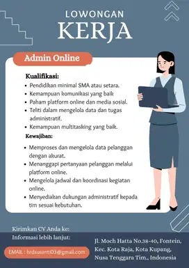 Lowongan kerja Admin Online