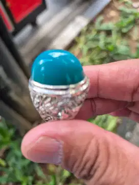 Bacan Doko mulus mumbul, natural, warna bagus, ikatan perak cor mewah.