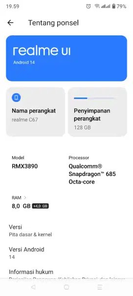 Dijual hp realme c67