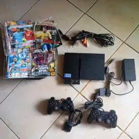 Playstation PS2 Slim + Hardisk external 75 GB + stik dan kaset nya