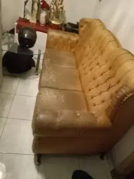 Jual sofa (3,2,1) bekas, kayu bagus kokoh