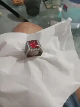 Cincin batu merah natural rawatan lama 30 tahun