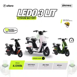 Sepeda Listrik Ofero Ledo 3 Lithium Garansi 2th