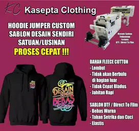 Jaket sweater Hoodie logo gambar suka-suka alias custom