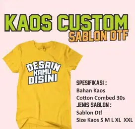 Kaos seragam design custom bebas harga terjangkau bahan 100% katun