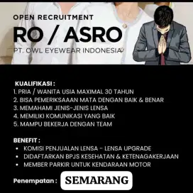 Dibutuhkan staff Optik (RO - Optometry / AsRO) Semarang