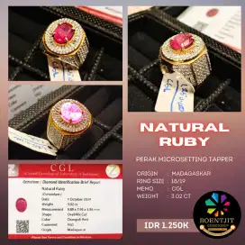 Cincin Permata Ruby Tourmaline Peridot Emerald Black Sapphire Citrine