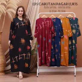 READY DRESS LENGAN PANJANG CAB LUKIS PAGAR