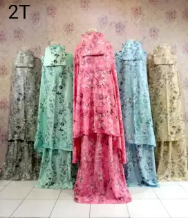 Mukena Dewasa Daun Rambat Katun Rayon Bali