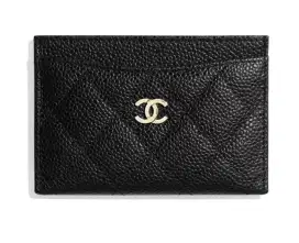 Chanel Classic Card Holder Grained Calfskin Black Ghw