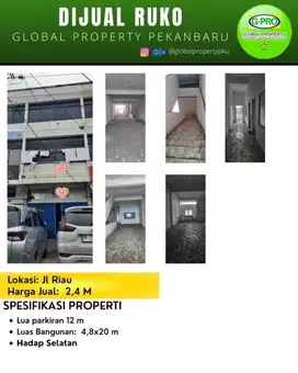 Dijual Ruko Tengah Kota Jalan Riau Cocok untuk Usaha