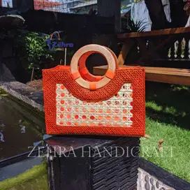 Tas Hampers Anyaman Pandan Handle Kayu | Terlaris